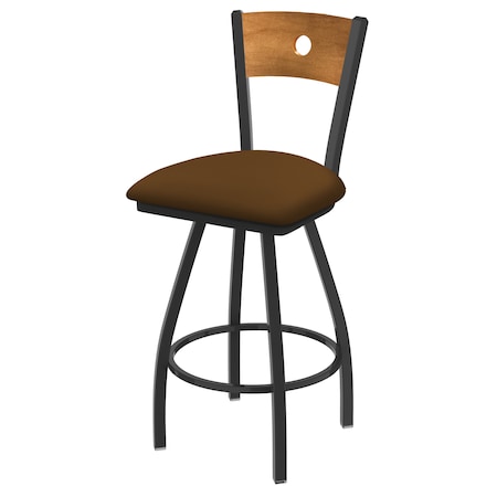 Holland Bar Stool Co 36" Swivel Counter Stool, Pewter Finish, Med Back, Canter Thatch Seat X830